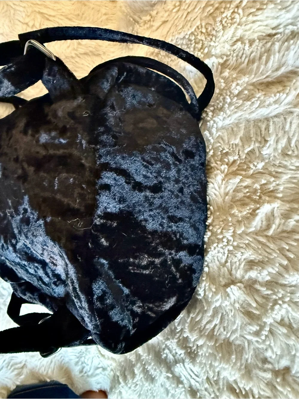 Velvet Mini Crushed Velvet Backpack - Blackpack --Like New!